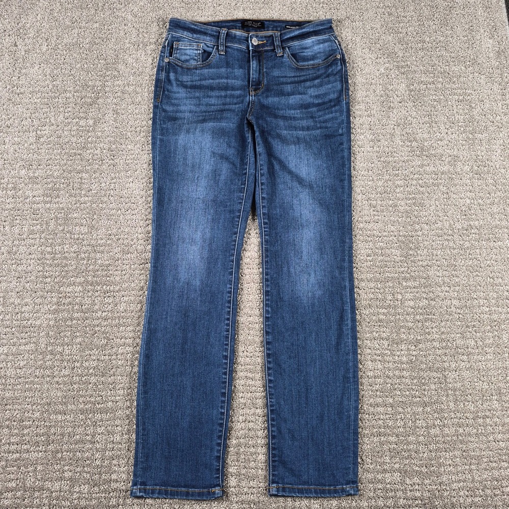 Judy Blue Jeans Womens 9/29 Blue Straight Fit Stretch Denim JB82356DK Dark Wash